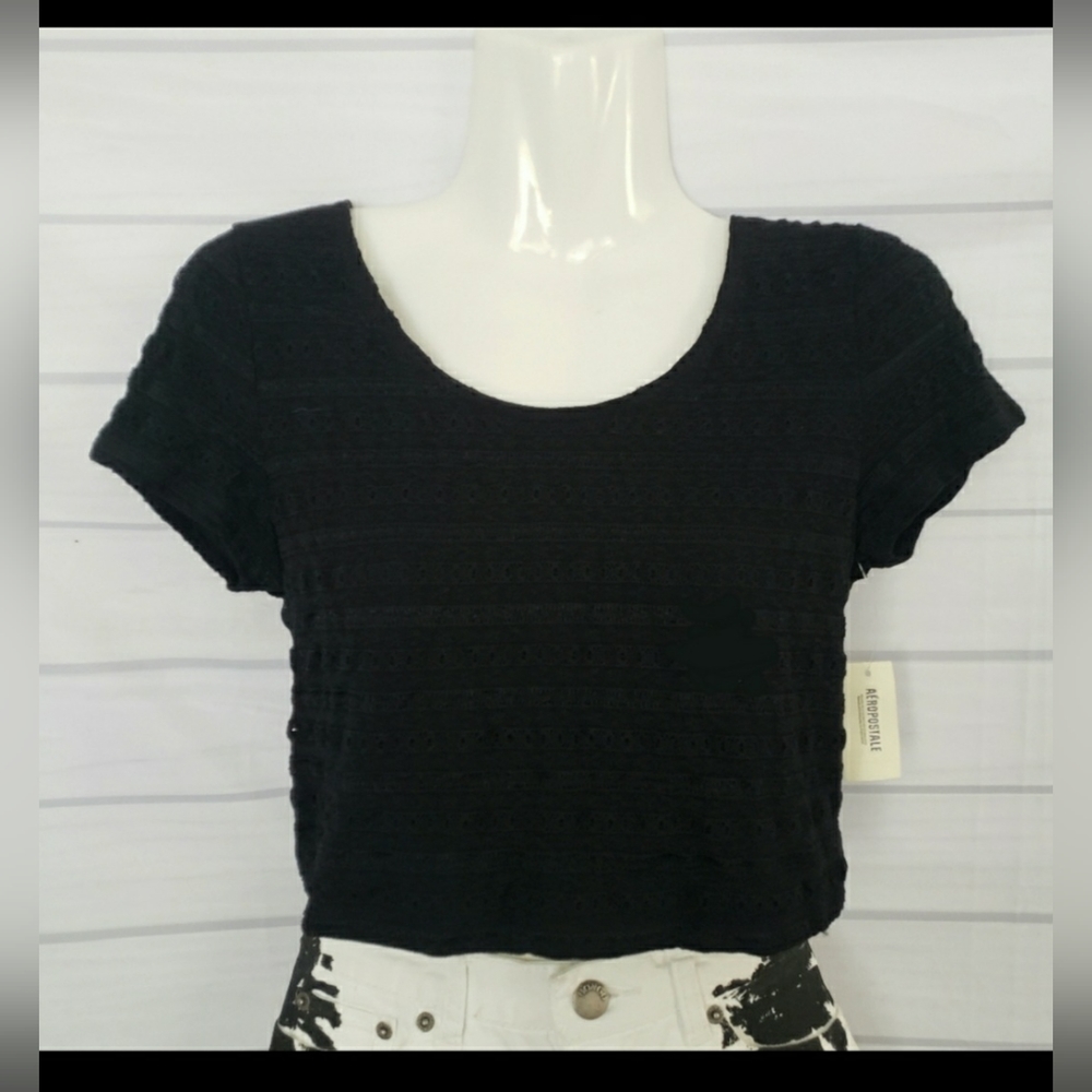 Aeropostale Black Crop Tee